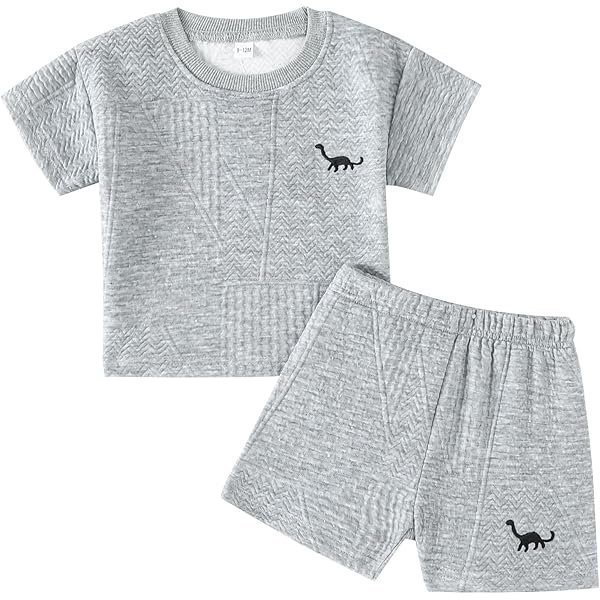 Toddler Baby Boys Clothes Set Short Sleeve T-Shirt and Shorts Summer 2 PCS Outfit for 6M-3Y